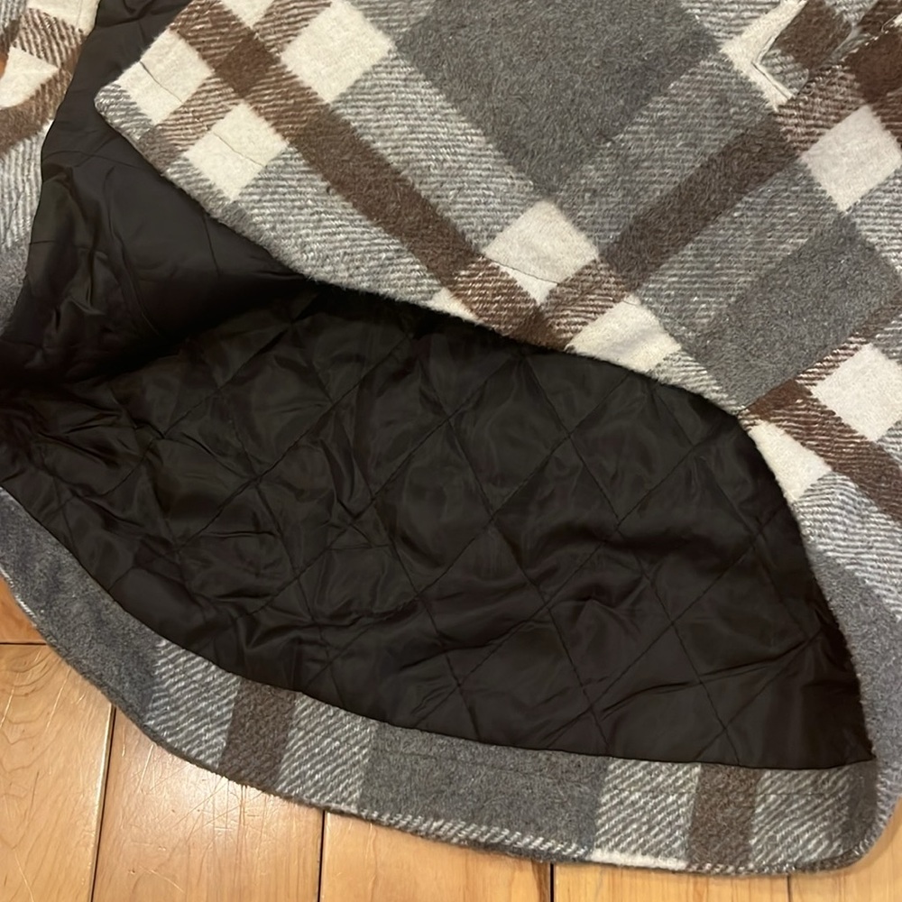 Oversized Plaid Button Down Quilted Lined Shacket… - image 2